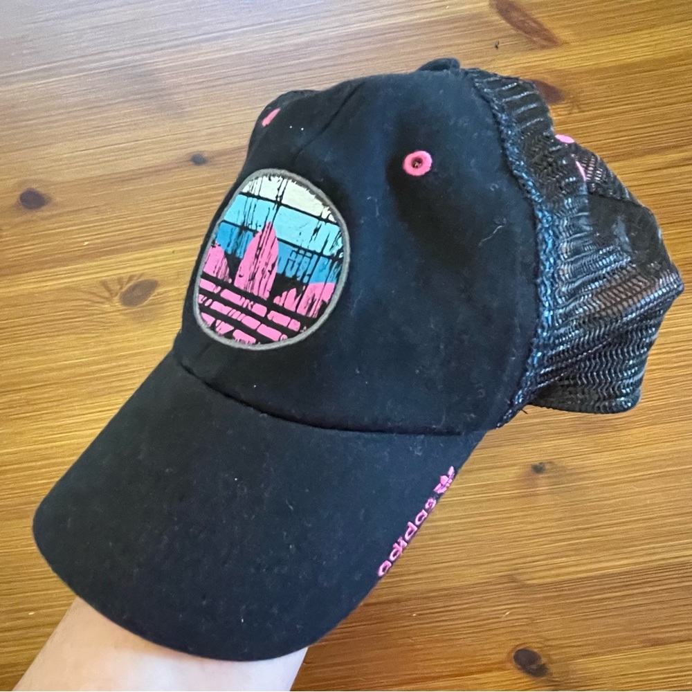 Adidas Black & Hot Pink Trucker Hat Snapback Hat - One Size